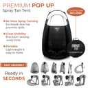 Pop Up Spray Tan Tent for Professionals - Waterproof Booth With Portable Carrying Case for Spray Tan Salons - Self Tanning Black by Bronze Tan