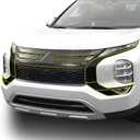 BOGAR TECH DESIGNS Middle Front Chrome Delete Overlay Compatible with Mitsubishi Outlander, Gloss Black (Grille)