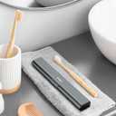 Aluminum Toothbrush Travel Case, Portable Travel Toothbrush Holder, Durable Manual Toothbrush Box Container for Traveling, Bathroom, Camping, Business Trip-Gray Blue (1 Pack)