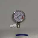 Malida Stainless Water Pressure Test Gauge, Water Pressure Detector for Aquarium Meter 0-1.6MPa 0-220psi Reverse Osmosis System Pump with 1/