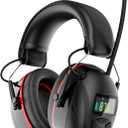 Qozybuds Hearing Protection AM FM Radio Headphones with 2000mAh Rechargeable Battery, 30dB SNR Noise Reduction Safety Earmuffs Protector, Up to 45H Radio Listening Time for Mowing Lawn Work
