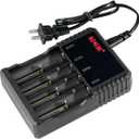 4 Slot Battery Charger Four-Slot Universal Charger Charging for 3.7v Lithium Rechargeable Batteries Compatible 18650 26650 14500 16340 RCR123A 10440 17670 18490 17500 17335 Lithium Battery