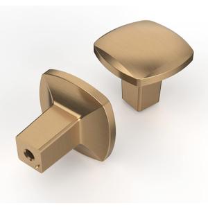 Asidrama 10 Pack Champagne Bronze Square Dresser Knobs - Brushed Brass Drawer Knobs for Dresser Drawers