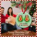 2 x Funny Reindeer Christmas Ornament - Stop Staring at My Reindeers Ornament, Adult Humor Xmas Tree Decoration - Deer Lovers Decor, Ideas Gift for Adults, Friends, Coworkers.