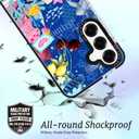 for Samsung Galaxy S23 FE Case Pink Ocean Adventure Collage Pattern Military Grade Drop Protection, Voyage Slim TPU with Camera Protection, Aesthetic Summer Design for Women Girls (BlueSea2)