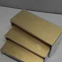 Purse Display Stand Set of 3, Gold Stainless Steel Handbag Holders, Heavy Duty Metal Riser Stands for Wallets, Bags, Shoes, Perfume, Jewelry  Boutique & Retail Countertop Display