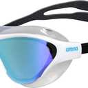 ARENA Unisex Adult The One Swim Mask Fitness Swimming Goggles Men and Women Large Fit Polycarbonate Mirror/Non-Mirror Lens (Blue/White)