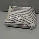 Farmhouse Shower Curtain Linen Beige Button Woven Fabric Country Rustic Western, Pleated Brown Stripe 72" W x 72" L