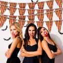 5 Packs Circus Decorations Creepy Carnival Decorations Halloween Pennant Banner Red and White Striped Banner Bloody for Halloween Party Carnival Birthday Decorations, 7.9 x 11.8 Inches