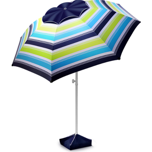 Fisqueen 8FT Large Beach Umbrella with Level 7 Wind Resistance Sand Anchor Sand Bag, Portable Outdoor Umbrella with UPF50+ UV Protection, Tilt Sun Shelter for Beach, Patio, Yard