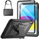 SEYMAC stock Case for iPad (A16) 11th/10th Generation 11''/10.9'' 2025/2022, with Built-in Screen Protector, Shoulder Strap, Built-in Kickstand, Rugged Full Body Shockproof Protective Case, Black