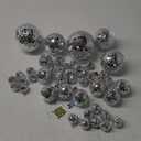 Framendino, 45  Pack Disco Balls Cake Decor Mini Mirror Ball Topper 70s Themed Party Decoration 4 Sizes
