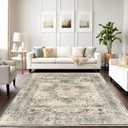 2'x6' Traditional Area Rugs for Living Room, Non-Slip Indoor Thin Carpet for Bedroom, Foldable Persian Medallion Rugs,Green