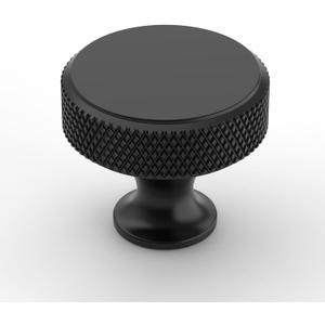 Amerdeco 10 Pack Matte Black Knurled Cabinet Knobs Kitchen Cabinet Handles for Drawer Dresser, Cupboard and Wardrobe ZH0036