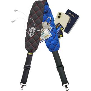 Ultra Comfortable Shoulder Strap Bag Belt with Anti-Theft Pockets and Padded, 2 Tone Reversible Use, Stylish & Secure