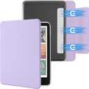 SESENSE Detachable Magnetic Case for 7'' Kindle Paperwhite 12th Gen 2024 and Kindle Colorsoft Signature Edition, Slim PU Shell Cover Case with Auto Wake/Sleep, Light Purple