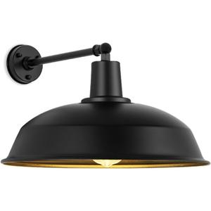 21-inch Large Black Outdoor gooseneck barn Light, Farmhouse Industrial barn gooseneck Light, Exterior Waterproof and Rust-Proof Wall Light for garages, porches, and patios