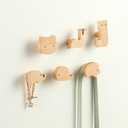 WONQEXZ Wall Hook,Child Baby Nursery Wood Wall Hook, Natural Hedgehog Snail Kitten Coat Hooks,Wooden Hooks,Children Wall Mounted Hook,Set of 6