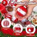 6 Pcs Red Crochet Christmas Balls Ornaments 2.76" Stable Rustic Sweater Ball for Christmas Tree Knitted Xmas Farmhouse Hanging Decorations Party Gifts