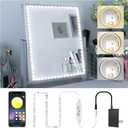 Daymeet LED Vanity Lights for Mirror,13ft Led Vanity Mirror Lights Kit Dimmable Color and Power Supply Brightness Lighting Fixture Strip Lights for Mirror APP Control for Makeup Vanity Table Bathroom