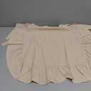 Ruffled Seat Cushions Memory Foam Chair Pads with Ties, Almond, 40 x 40 cm Square