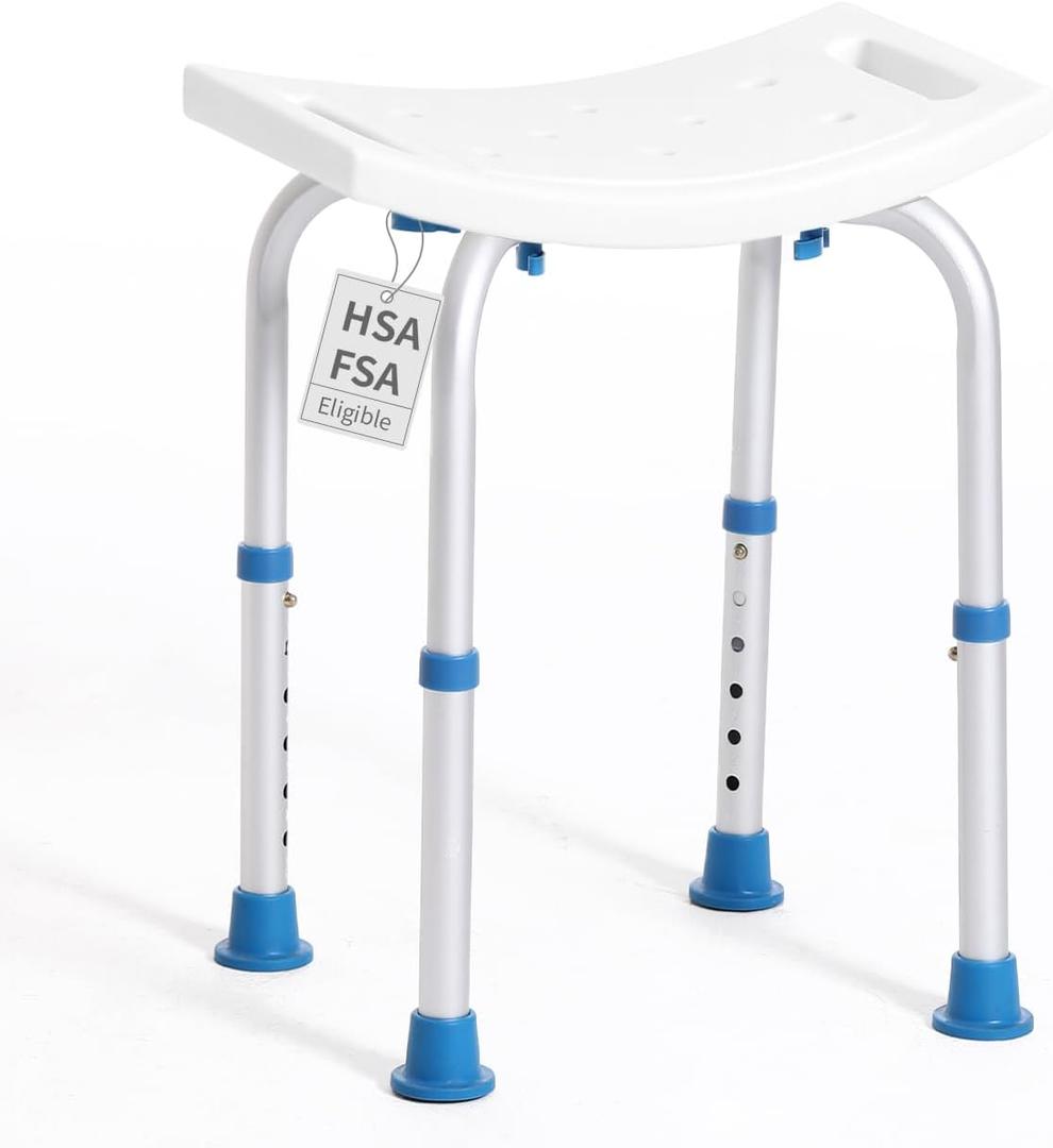 FSA/HSA Eligible Shower Chair for Inside Shower, Shower Stool for Insidetub, Tool-Free Assembly Shower Seat for Bathtub, Shower Bath Chairs for Seniors/Disabled by SOUHEILO