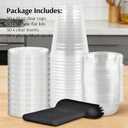 Zezzxu 50 Pack 12 oz Disposable Parfait Cups with Lids No Hole, Toppings Compartment and Spork, Yogurt Conatiner with Granola Holder for Take Away Breakfast and Snacks, No Leaking