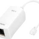 Uvital DSL Filter for Landline Phone, 1 Pack DSL Modem Phone Filter Adapter, RJ11 6P2C Male to Female ADSL Cable in-line ADSL Filters for Fax Machines/Answering Machines, White