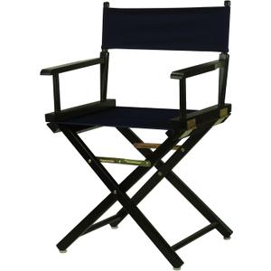 Casual Home 18" Director's Chair Black Frame with Navy Canvas, 18 in