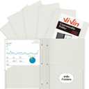 ViVin Plastic Folders with Clear Front Pocket, Heavyweight Poly Pocket Folder with 3 Prongs, 10 Pack, File Folder for Letter Size Documents, for Office and School (White)