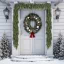 Waydress 1 Pcs 12 Feet Christmas Cedar Garland - Thick & Lush Realistic Artificial Green Faux Cedar Pine Needles Garland for Christmas Winter Home Mantel Fireplace Holiday Party Decor