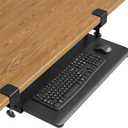 BONTEC KMT01 Under Desk Keyboard Tray, Pull-Out Keyboard & Mouse Platform with C-Clamp, 25.6 x 11.8 in Space-Saving Ergonomic Slide-Out Drawer, Black