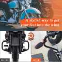 FOVPLUE 1.25" Highway Footpegs, Adjustable Footrest w/Mounting P-Clamps for Harley Touring Softail Dyna Sportster Honda Kawasaki Suzuki Yamaha Indian Victory w/1-1/4" Engine Guard, Gloss Black#3