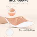 Backless Strapless Push Up Bra for Women Thick Padded Sticky Underwired Bras Self Adhesive, C (Beige)