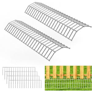 Original Gate Plate, Metal Anti Animal Digging Fence, Dog Digging Deterrent, Hot-dip Galvanized Underground Gap Filler, 2 Pack with 4 Animal Fence Barrier