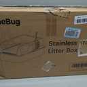 Stainless Steel Cat Litter Box XL for Big Cats, High-Sided Design Prevents Urine Leakage, Non-Stick, Easy to Clean, Includes Scoop, Gray