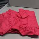 Ruffled Pillow Cases Set of 2, Hot Pink King Pillow Shams Brushed Microfiber Edge Ruffled Soft Pillow Cover with Envelope Closure for Bedding Decor (20"x36")