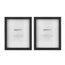 Amazon Basics Rectangular Picture Frame Set for Wall Hanging or Tabletop Display, 8 x 10 in with 5 x 7 in Mat, Black, 2-Pack
