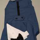 Kuoser Dog Tuxedo Dog Suit and Bandana Set, Dogs Tuxedo Wedding Party Suit, Doggy Prince Bow Tie Shirt Formal Pet Wedding Attire for Large Medium and Small Dogs Golden Retriever Samo Bulldogs, Blue Large