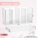 1 Pack 4 Compartment Acrylic Makeup Organizer with Lid Lash Cart Organizer for Lash Techs Bathroom Storage with 4 Tray Eyelash Mascara Brushes Supplies Brush Holder for Cosmetics or Office Supplies