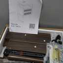 Rattan Nightstand with Charging Station,Farmhouse Bedside Table with 2 Storage Drawer and Open Wood Shelf, for Bedroom and Small Spaces,Night Stand with Solid Wood Legs (Walnut Brown-Outlet)