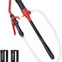 Electric Fuel Transfer Pump Powered, 2.2GPM Portable Fluid Transfer Siphon Pump with Oil Pipeline, Battery Gas Pumps with Adjustable Flow Control Nozzle for Car Gas Can/Gasoline/Water/Oil