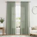 Nanspring Desert Sage Linen Curtains 84 Inch Length 2 Panels Set for Living Room Rod Pocket Back Tab Light Filtering Window Drapes for Bedroom Dining Room Protect Privacy Modern Farmhouse Decor 52x84