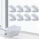 8 Pack Window Locks, Diecast Durable Design, Compatible with Horizontal and Vertical Window, Fit 1/16 inch(0.16cm) up to 1-1/2 Inch Long Version Wide Rail Easy Installation Enhanced Safety
