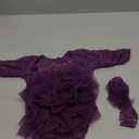 Newborn Photography Outfits Girl Baby Photography Props Lace Romper with Headress Newborn Outfits Girls Photo Props (Purple)