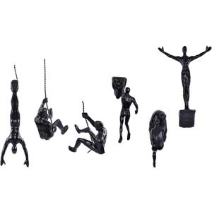 Set of 6 Climbing Men Wall Art Decor Sculpture,Nordic Modern Simplicity Decorative Wall Art, Climbing Man Sculptures,Home & Office Climber Gifts, 12 inches tall