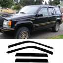 Side Window Visor Vent Deflector,Outside Mount Tape-on Shatterproof Sun Rain Guard fit for 1993-1998 Jeep Grand Cherokee,Dark Smoke 4pc Window Shades 94320