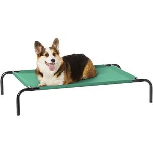 Amazon Basics Cooling Breathable Elevated Dog Bed with Metal Frame for Medium Dogs, 43 x 26 x 7.5 Inch, Green