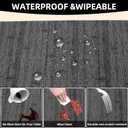 Vinyl Placemats Set of 6-1217.7 Inch Waterproof & Heattable Placemats, Fall Faux Leather Wipeable Outdoor Table Mat for Dining, Kitchen, Indoor Outdoor Use (Grey, Wood Grain) (Gray)