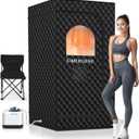 Sauna Box, Portable Sauna for Home use with Ten Aluminium foil Heating BlanketsPersonal Steam Saunas with 3L Steamer, 9 Levels, Folding ChairExtra Large Size (36 * 36 * 71inch)